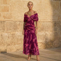 Céleste - Vestido Elegante con Motivo de Hojas