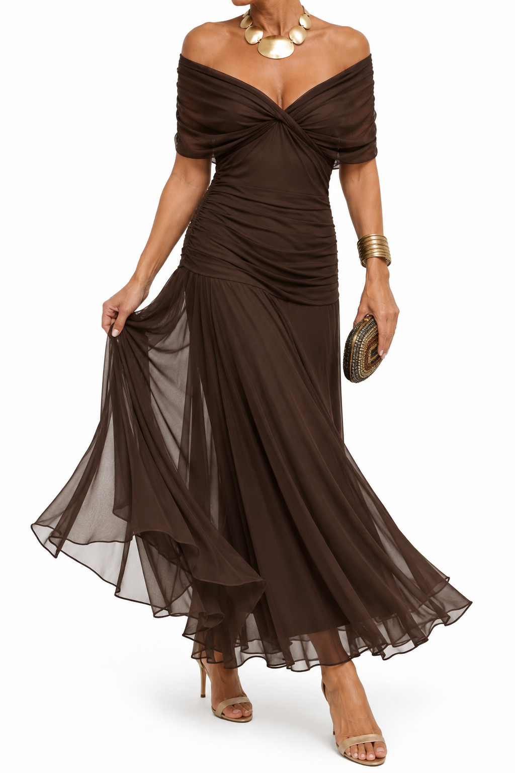 MARLENE | Vestido Largo con Hombros Descubiertos