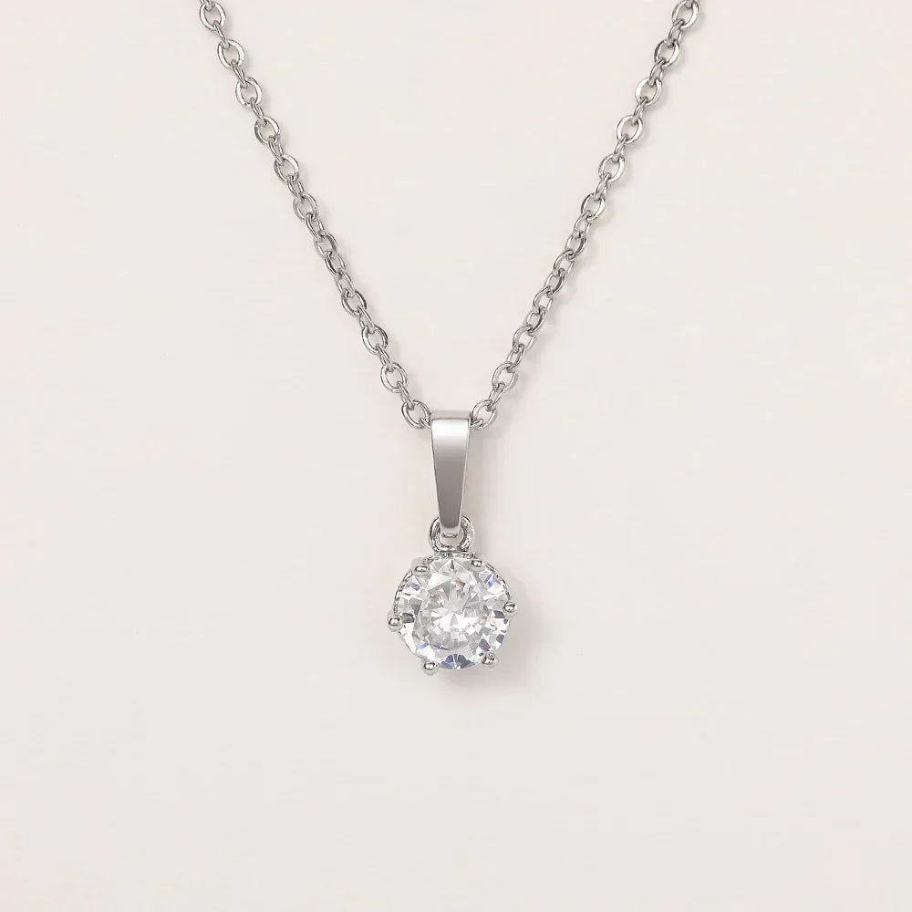 Collier Pendentif Classique en Zirconium